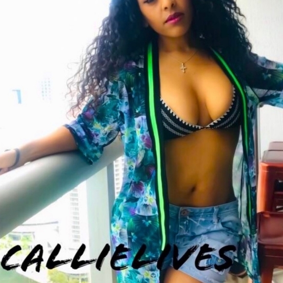 New! Kimono Neon Green Sheer Stripe Swim Coverup - Picture 2 of 5